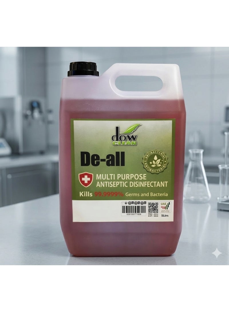 Dow Clean De-all Multi-Purpose Antiseptic Disinfectant Liquid 5L – Kills 99.99% of Germs & Bacteria – All-in-One Surface Cleaner & Home Sanitizer for Kitchen, Bathroom, and Floors - Image 3