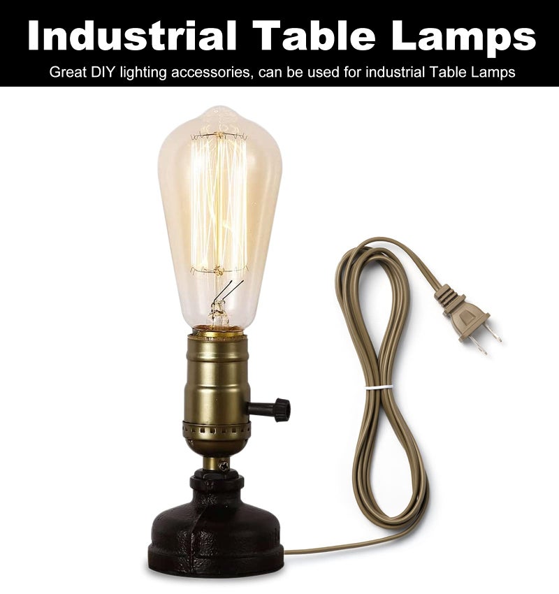 Qc Lamp Making Kit, Lamp Parts for Repair Replacement or Rewire Table and Floor Lamps, 3 Way Socket 12 Foot Matching Cord and Essential Hardware, DIY Lamp Kits for Do It Yourself (Antique Brass) - Image 5