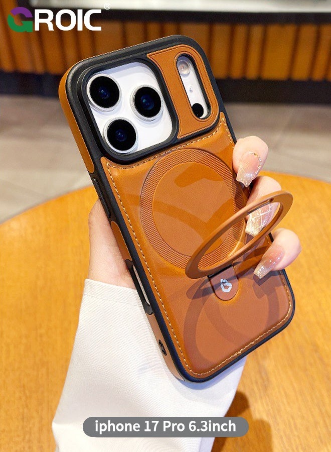 GROIC iPhone 17 Pro Case with Camera Cover Stand,Translucent Magnetic iPhone 17 Pro Phone Cover,Drop Protection  iPhone 17 Pro Phone Shell, iPhone 17 Pro Phone Case 6.3 Inch - Image 1