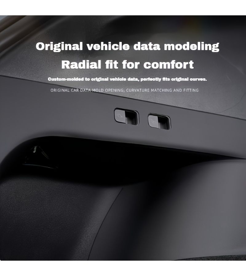 Trunk Side Protection Pads PU Leather Protective Pads for Tesla Model Y Juniper Black Easy Hook and Loop Installation - Image 3