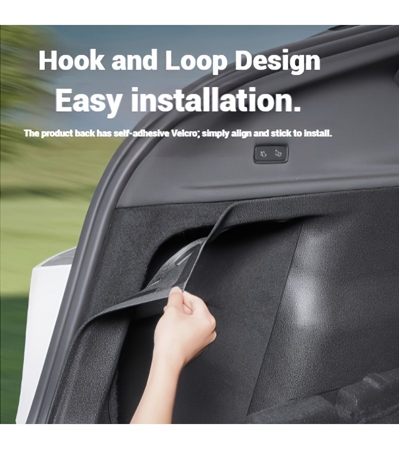 Trunk Side Protection Pads PU Leather Protective Pads for Tesla Model Y Juniper Black Easy Hook and Loop Installation - Image 4