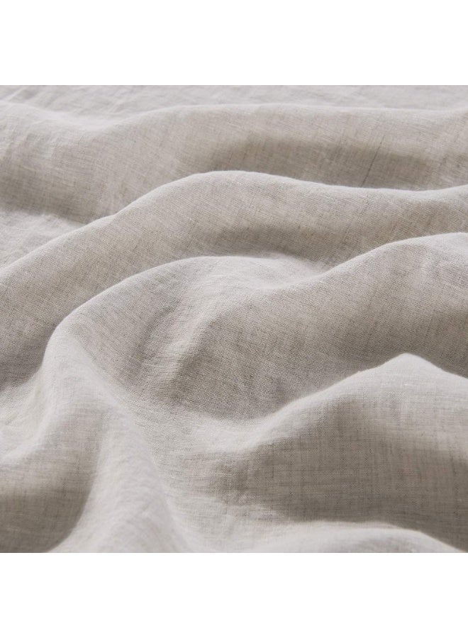 meadow park Stone Washed French Linen European Pillow Shams, Set of 2 Pieces, 26 inches x 26 inches Square Euro Sham, Super Soft, 1 inches Flange, Natural Color - Image 3