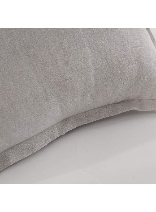 meadow park Stone Washed French Linen European Pillow Shams, Set of 2 Pieces, 26 inches x 26 inches Square Euro Sham, Super Soft, 1 inches Flange, Natural Color - Image 2