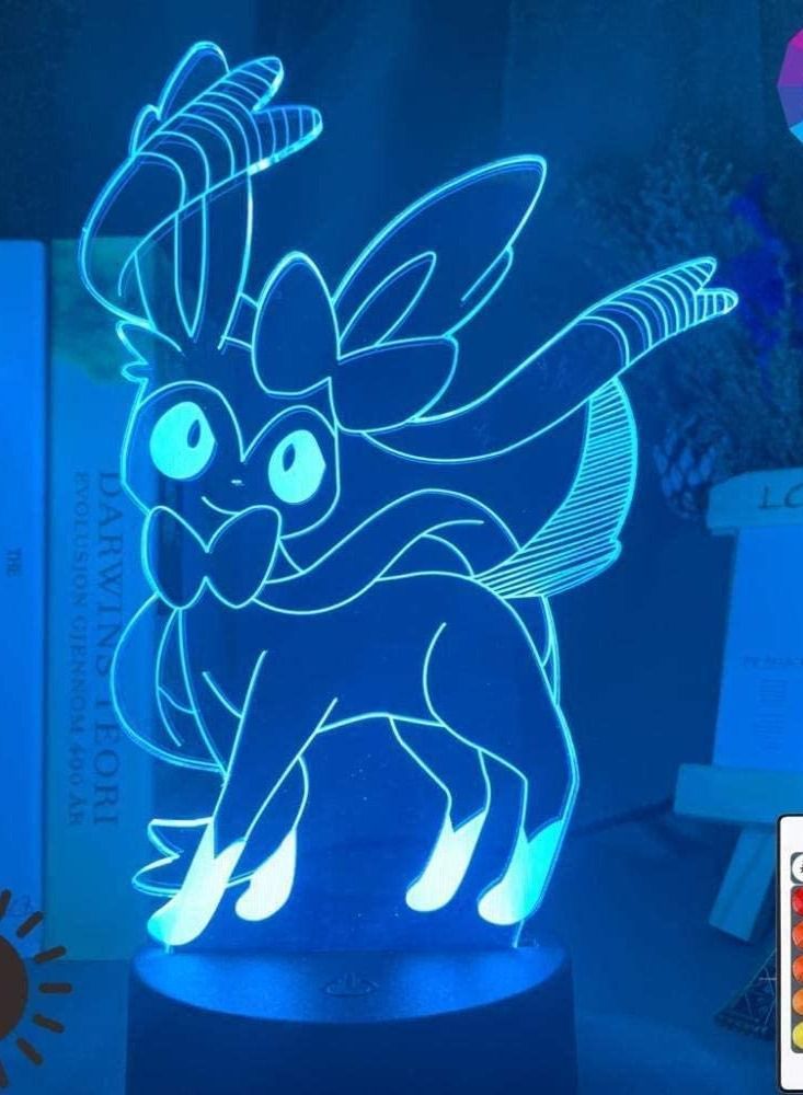 3D Illusion Lamp Led Night Light Optical Game Go Sylveon Figure for Girl Bedroom Decor Color Changing Gift Children s Sleep Room Decoration - Image 3