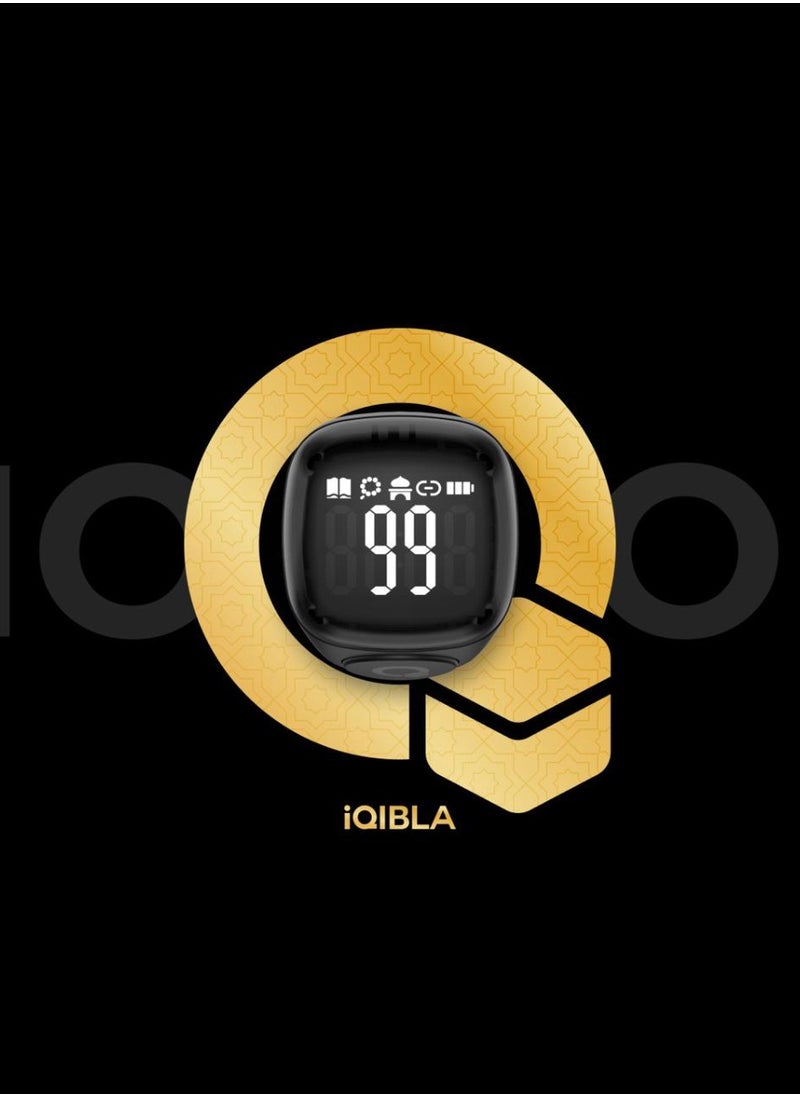 iQIBLA - Smart Tasbih Zikr Ring Wide Display 1.5CM Powerful Battery Backup Upto 7 Days OLED Display Noor Smart Ring App Operated Tasbih Counter Prayer Reminder Technology Plastic 20MM Ring Pink - Image 1