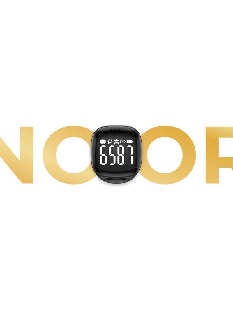 iQIBLA - Smart Tasbih Zikr Ring Wide Display 1.5CM Powerful Battery Backup Upto 7 Days OLED Display Noor Smart Ring App Operated Tasbih Counter Prayer Reminder Technology Plastic 20MM Ring Pink - Image 1