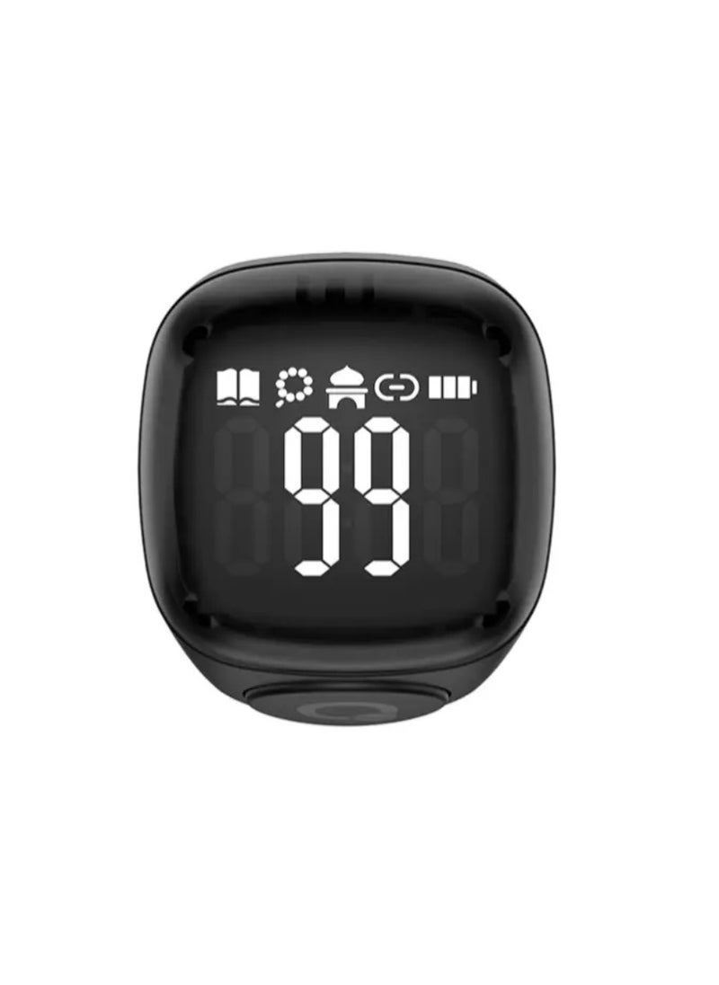 iQIBLA - Smart Tasbih Zikr Ring Wide Display 1.5CM Powerful Battery Backup Upto 7 Days OLED Display Noor Smart Ring App Operated Tasbih Counter Prayer Reminder Technology Plastic 20MM Ring Pink - Image 1