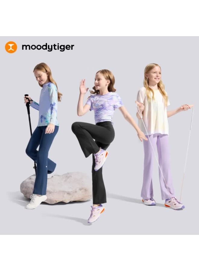 Moodytiger Girls' Flared Pants, Spring And Summer , Soft And Highly Elastic Children's Sports Tight-fitting Flared Pants | Xiao Yunduo - Image 3