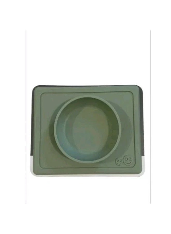 ازبيز وعاء شفط من السيليكون بنسبة 100% مع مفرش مدمج للاطفال في مرحلة ما قبل المدرسة من هابي بول (رمادي) - امن للاستخدام في غسالة الصحون - Image 4