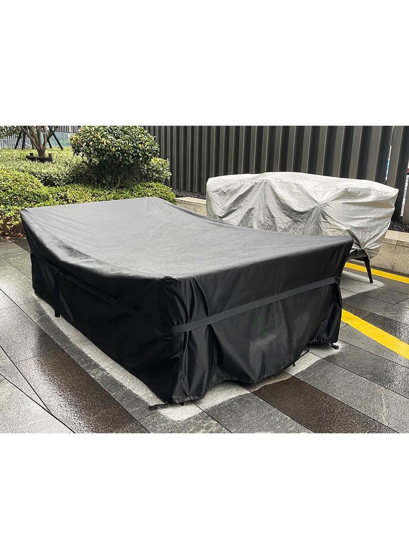Patio Furniture Covers Waterproof, Outdoor Furniture set Covers Rectangular, Patio Table Chair Sofa Set Covers with Extra-wide Webbing encloses Windproof 230x165x80 - Image 3