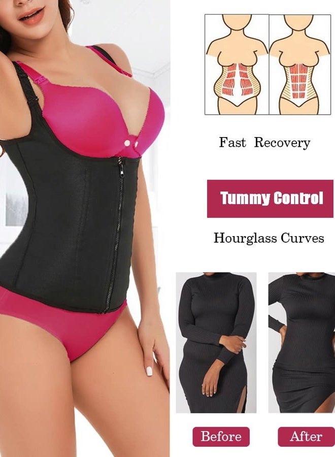 GainKee Clip and Zip Waist Trainer Corset Women Neoprene Worked Out Sweat Vest Body Shaper, Black, XS - Image 2