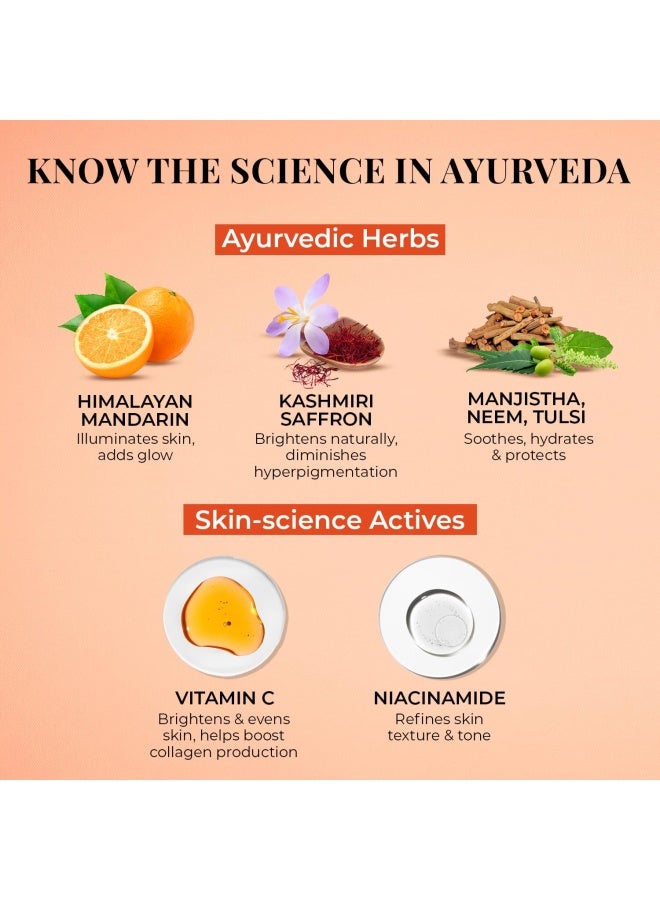 Just Herbs Radiant Glow Face Gel Cream | For Bright & Glowing Skin | 72H Moisture Lock & Hydro Boost Technology Oil-free Day Moisturiser | Mandarin, Saffron, Vitamin C, Niacinamide| All Skin Types - Image 5