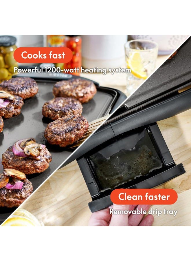 BELLA 17673 Electric Non-Stick Griddle, Black - Image 4