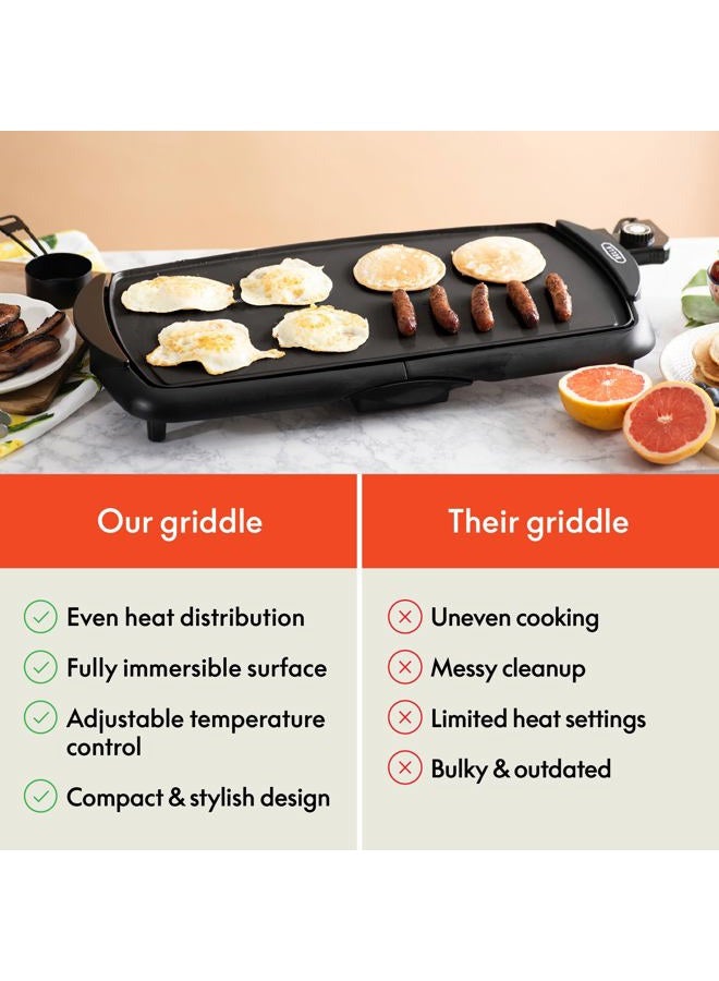 BELLA 17673 Electric Non-Stick Griddle, Black - Image 5
