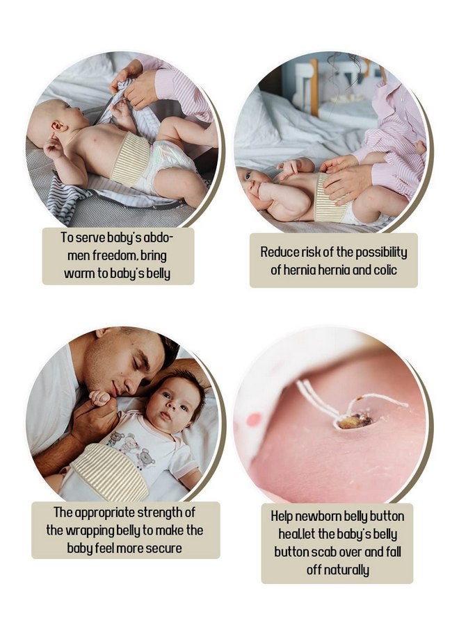 Topwon Umbilical Cord Cover for Newborn Baby Belly Button Band, 4 Pack Cotton Belly Binder Hernia Care Navel Truss Wrap New Born Must Have Shower Gift - Image 3