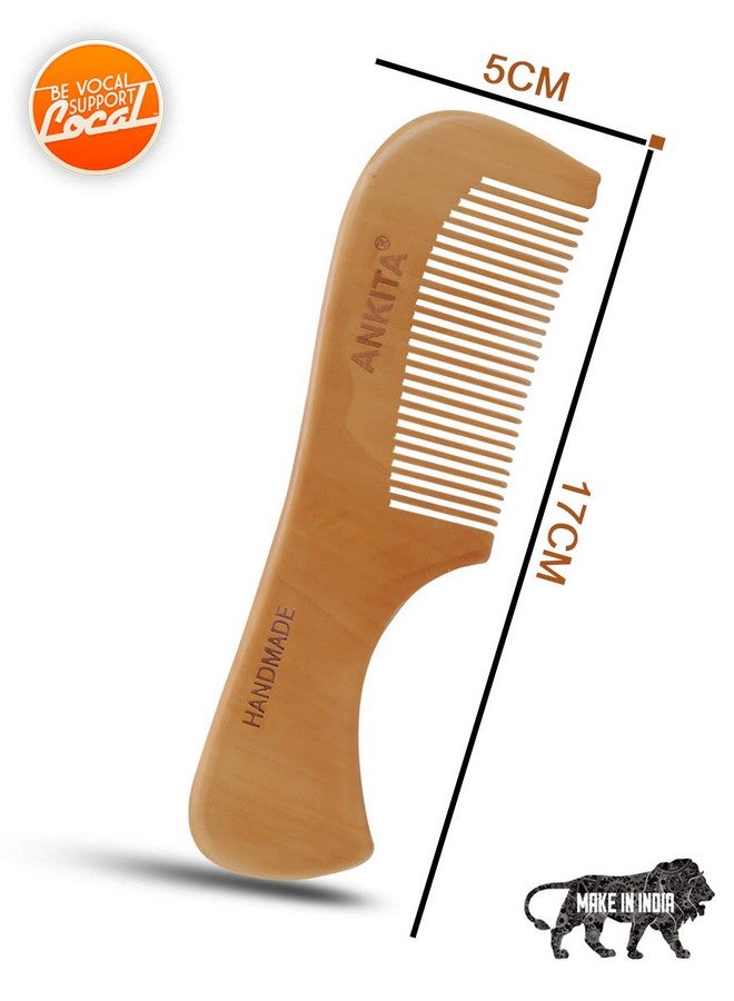 Ankita Wood Hair Combs For Curly Hair- No Static Wooden Hair Comb With Rounded Handle For Men Women And Kids - Image 2