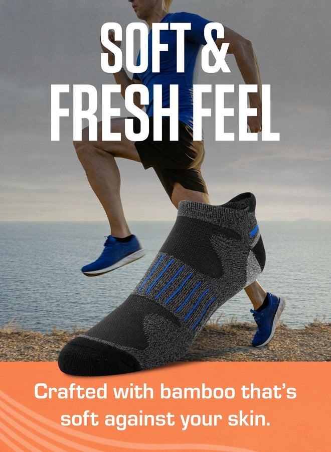 Sof Sole Men’s Bamboo Cushioned Performance No-Show Athletic Sock with Heel Tab, Multi-Pack (6-pair) - Image 2