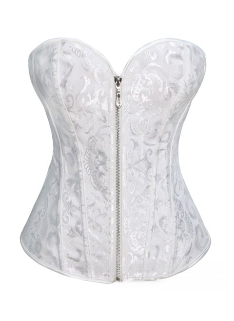 Bridal Corset Waist Cincher Bustier Top White