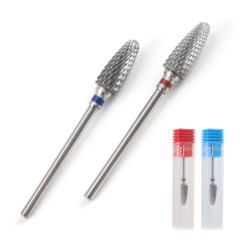 GUGUMO 332 5 in 1 Professional Carbide Nail Drill Bits Sets with Case 2 Pack Tungsten Safety Drill Bits Tech Cuticle Bit Fast Remove for Manicurist Nail Salon Manicure Pedicure Gel Polishing Round Head - Image 3