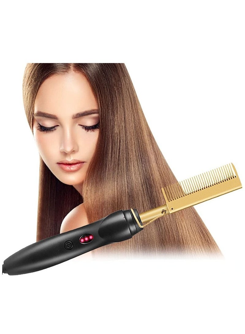 DubaiGallery Ceramic Electric Hair Curling Iron Heat Comb Straightener Straightening Brush Wet & Dry Use - Image 3
