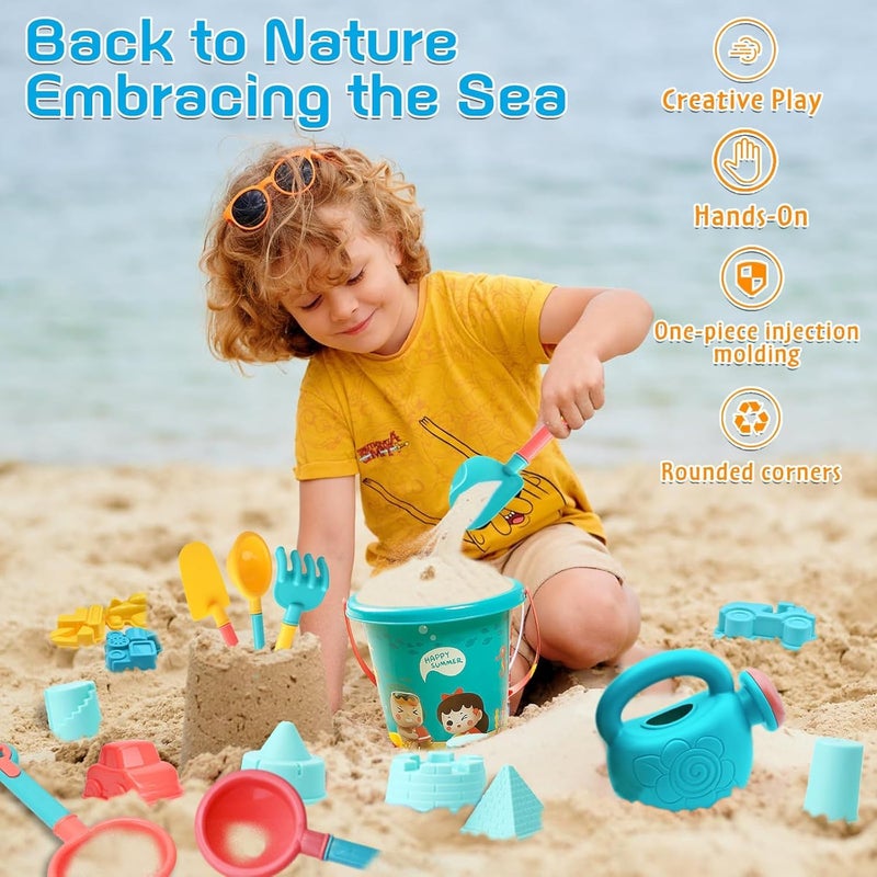 Beach Toy Set for Kids 4-8 - Bucket, Shovel, Sand Molds - Image 2