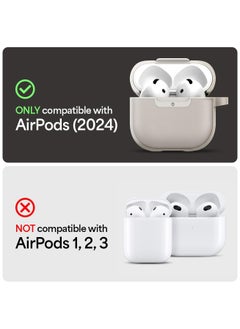 CYRILL Kajuk Compatible with AirPods 4 Case Cover Compatible with MagSafe [Shock Absorbent] with Carabiner - Cream  - Image 2