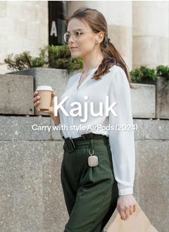 CYRILL Kajuk Compatible with AirPods 4 Case Cover Compatible with MagSafe [Shock Absorbent] with Carabiner - Cream  - Image 3