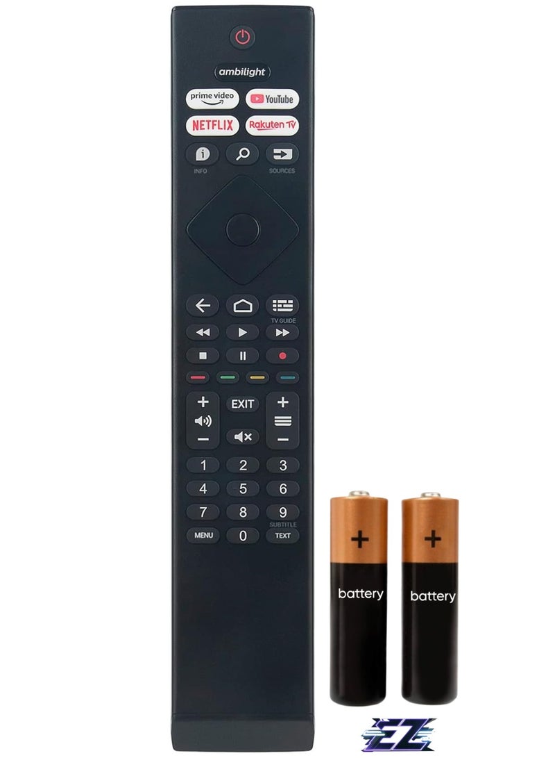 ELTRAZONE Replace Remote Control fit for Philips 4K Ultra HD LED TV 50PUS7406/12 55PUS7406/12 55PUS7956/12 65PUS7956/12 70PUS7956/12 43PUS8106/12 50PUS8106/12 55PUS8106/12 65PUS8106/12 70PUS8106/12 with battery - Image 1