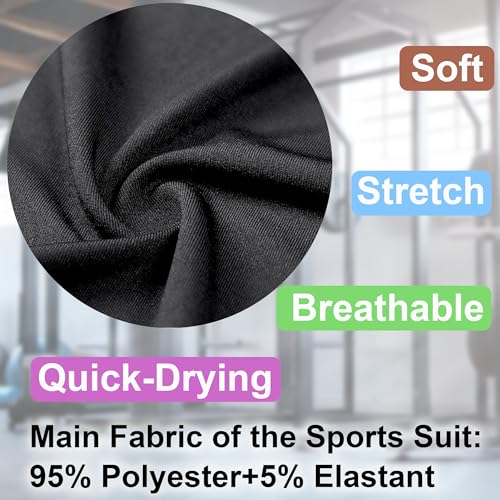 DMVOD Mens 5Pcs Quick Dry Compression Sets Tops Accessories Clothes Equipment for Workout Gym Athletic Running Sport Include Compression T-shirt Long/Short, Shorts, Leggings Tights, Hooded Black-XS - Image 3