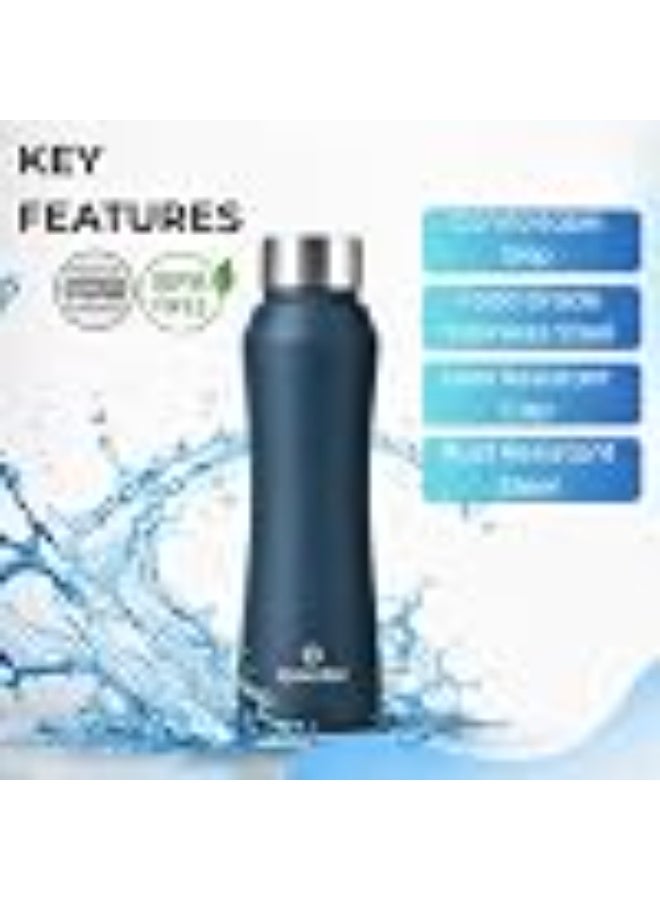Speedex Stainless Steel Water Bottle 1 Ltr, Leak Proof Screw Cap, BIS Approved 1000 ml Metal Bottle For Daily, Office, School, Gym, Travel Use for Men, Women, Kids, Adults, Teal Blue, Set of 1 - Image 2