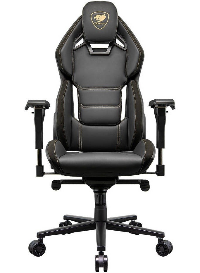 Cougar Hotrod Royal Gaming Chair, Motorsports Design, Hyper-Dura Leather, 4D Adjustable Armrests, Recline 90°-150°, Lumbar & Headrest Cushions, Class 4 Gas Lift, Tilt & Rocking Mechanism, 75mm Wheels, Black | 3MARXGLB.0001 - Image 1