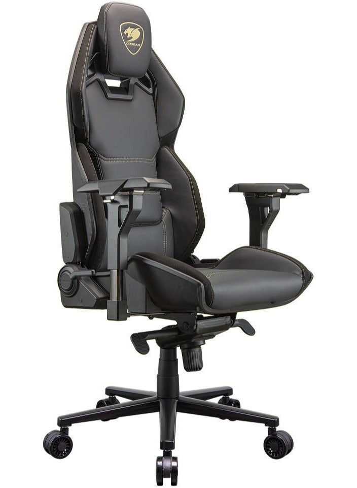 Cougar Hotrod Royal Gaming Chair, Motorsports Design, Hyper-Dura Leather, 4D Adjustable Armrests, Recline 90°-150°, Lumbar & Headrest Cushions, Class 4 Gas Lift, Tilt & Rocking Mechanism, 75mm Wheels, Black | 3MARXGLB.0001 - Image 2