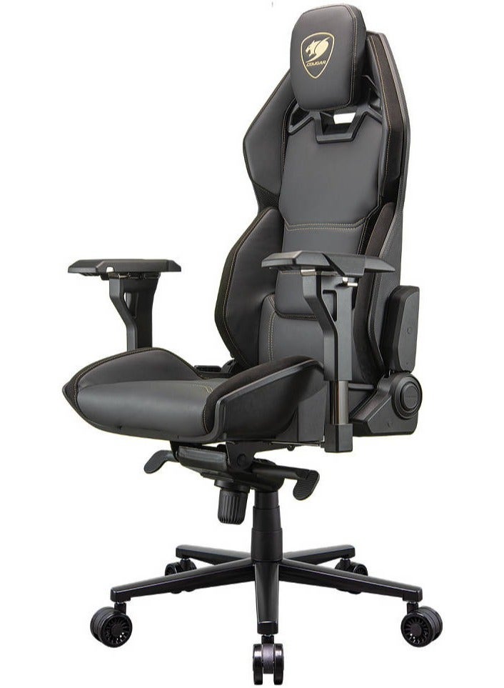 Cougar Hotrod Royal Gaming Chair, Motorsports Design, Hyper-Dura Leather, 4D Adjustable Armrests, Recline 90°-150°, Lumbar & Headrest Cushions, Class 4 Gas Lift, Tilt & Rocking Mechanism, 75mm Wheels, Black | 3MARXGLB.0001 - Image 3
