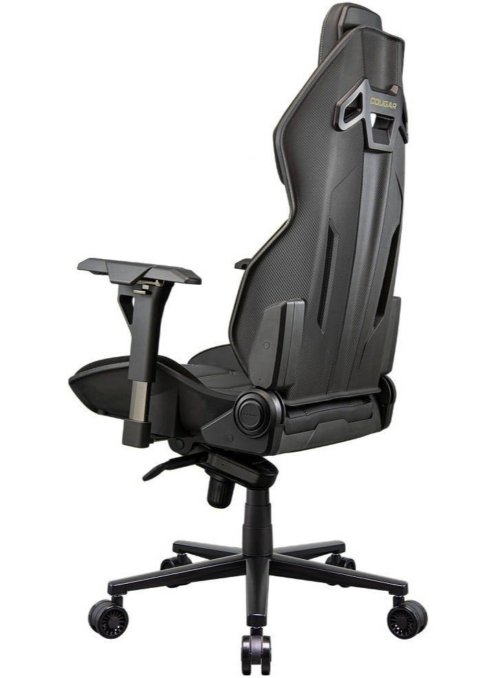 Cougar Hotrod Royal Gaming Chair, Motorsports Design, Hyper-Dura Leather, 4D Adjustable Armrests, Recline 90°-150°, Lumbar & Headrest Cushions, Class 4 Gas Lift, Tilt & Rocking Mechanism, 75mm Wheels, Black | 3MARXGLB.0001 - Image 4