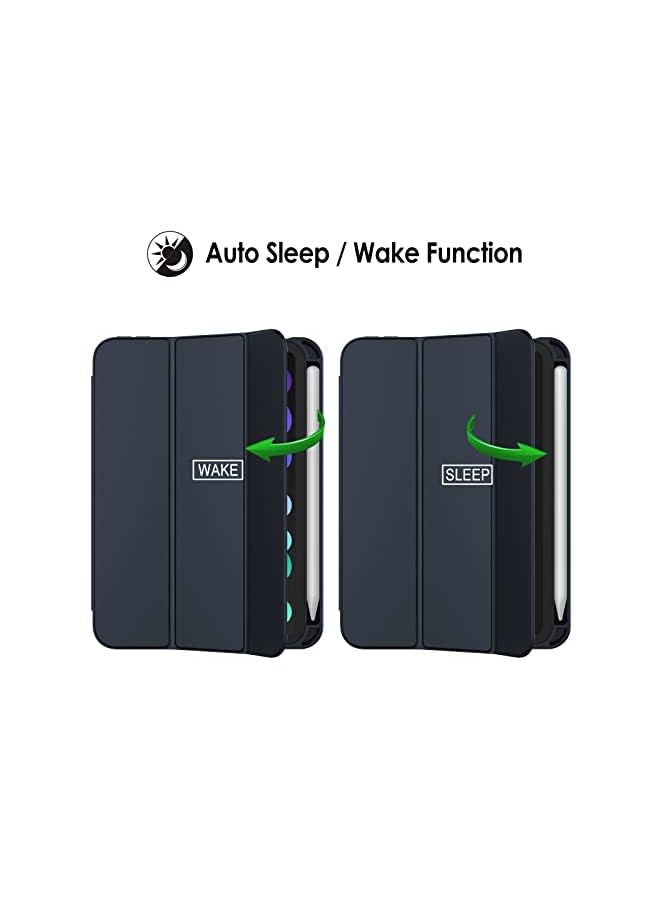 Jetech Case For Ipad Mini 6 (8.3-Inch 2021 Model) With Pencil Holder, Support 2Nd Pencil Charging, Slim Tablet Cover With Soft Tpu Back, Auto Wake/Sleep (Navy) - Image 3