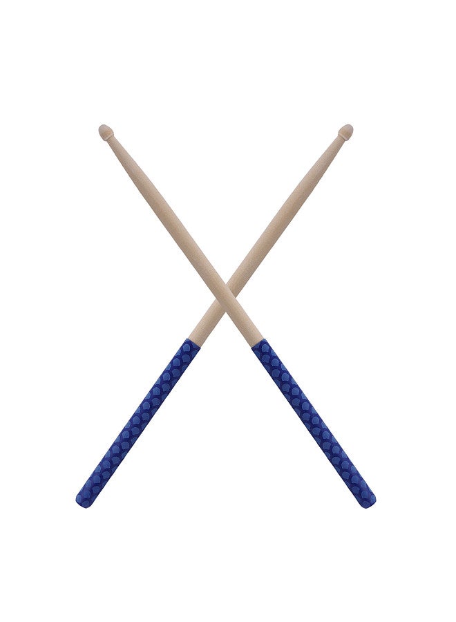 Generic 1-Pair Drumstick 5A  Anti Slip Drumstick Antiskid Drum Sticks Maple Wood Drumsticks Triangular Tip with Non-Slip Wrapped Handle Musical Instrument Drum Set Accessories  - Image 1