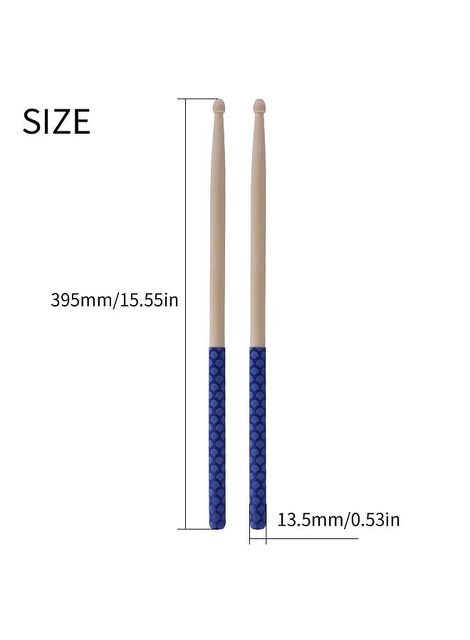 Generic 1-Pair Drumstick 5A  Anti Slip Drumstick Antiskid Drum Sticks Maple Wood Drumsticks Triangular Tip with Non-Slip Wrapped Handle Musical Instrument Drum Set Accessories  - Image 2