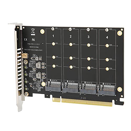 Goshyda M.2 PCIe Adapter, 4 Port M.2 NVMe SSD to PCIE X16 M Key Hard Drive Converter Reader Expansion Card - Image 3