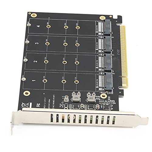 Goshyda M.2 PCIe Adapter, 4 Port M.2 NVMe SSD to PCIE X16 M Key Hard Drive Converter Reader Expansion Card - Image 4