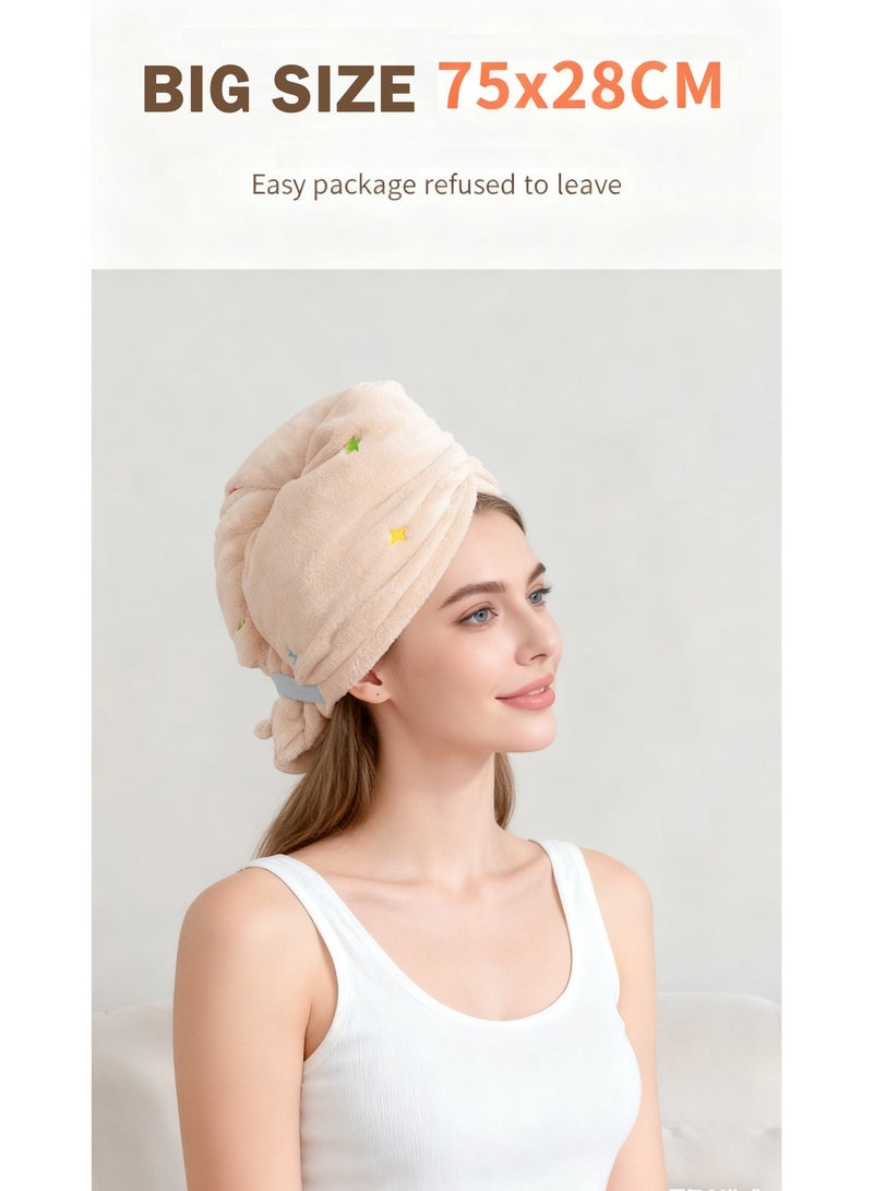 Hair Towel Microfiber Hair Drying Towel big size 75*28 cm for wet hair - Image 2