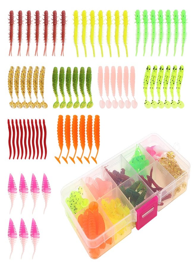 OriGlam 68pcs Fishing Topwater Lures Kits Mixed Artificial Baits Tackle Box, Soft Plastic Fishing Lures Baits Including Soft Worm Centipede for Bass Trout Walleye - Image 1