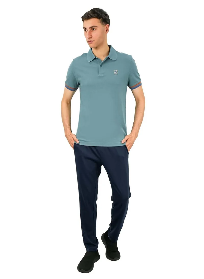 GIORDANO Men's Performance Polo: Classic Piqué, Tipped Collar, Embroidered Detail