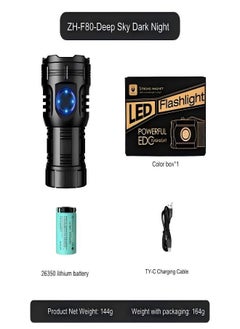 Excellent High-Intensity Flashlight, Super Bright, Rechargeable, Outdoor, Home Portable, Mini, With Red Warning Light  - Image 2