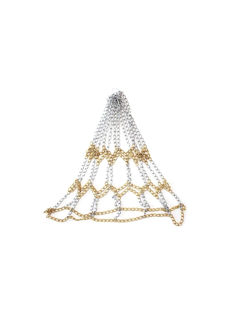 GGOOT Heavy Duty Metal Chain Basketball Net, Outdoor Hanging Basket With 12 Hooks To Fit Most Standard Hoops Including Indoor Gyms, Public Outdoor Basketball Courts  - Image 5