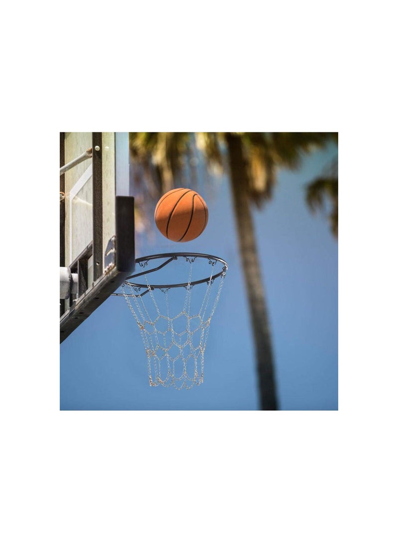 GGOOT Heavy Duty Metal Chain Basketball Net, Outdoor Hanging Basket With 12 Hooks To Fit Most Standard Hoops Including Indoor Gyms, Public Outdoor Basketball Courts  - Image 2