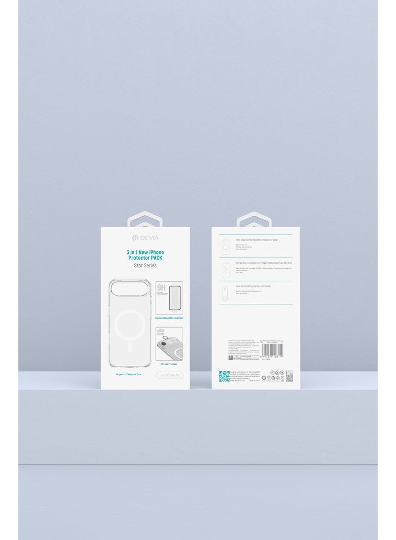 devia iPhone 17 Pro Protection Package - 3 in 1 (Clear MagSafe Case + Full Screen Protection Glass + Lens Protection) Magnetic Support Compatible with Wireless Charging and Easy and Quick Installation with the Attached Help Tools - Image 3