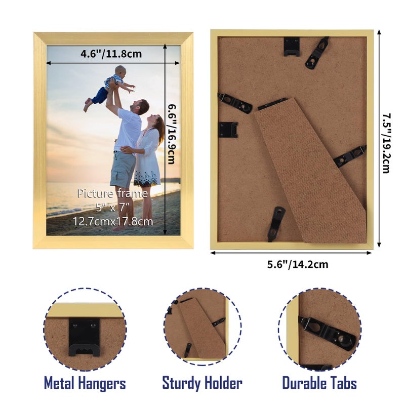 Hoikwo 18 Packs 5x7 Gold Multi Picture Frames Set for Family Photos  Artwork  Light Weight Bulk 5 by 7 Frames Packs for Wall Hanging and Table  Stylish Picture Frames - Image 2
