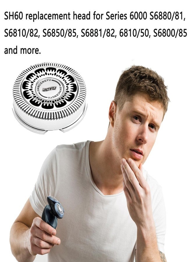 Tomorrow will be better SH60 Replacement Heads Compatible with Philips Norelco Series 6000 Replacement Heads Blades for S6880/81 S6810/82 S6850/85, 3Pack - Image 2