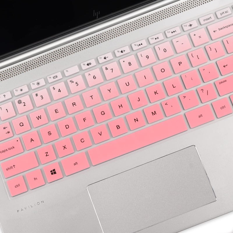 MUBUY-GOL غطاء لوحة مفاتيح لجهاز HP Pavilion x360 14 و HP Laptop 14-dk 14m-dh 14-dq 14-fq 14-cd/ce/cf 14-dq0052dx 14-dq0703dx 14-dq0040nr 14-fq1025nr 14-fq0045nr 14-cf2112wm 14-dk0002dx 14m-dh0003dx 14m-cd0003dx باللون الوردي التدريجي - Image 4