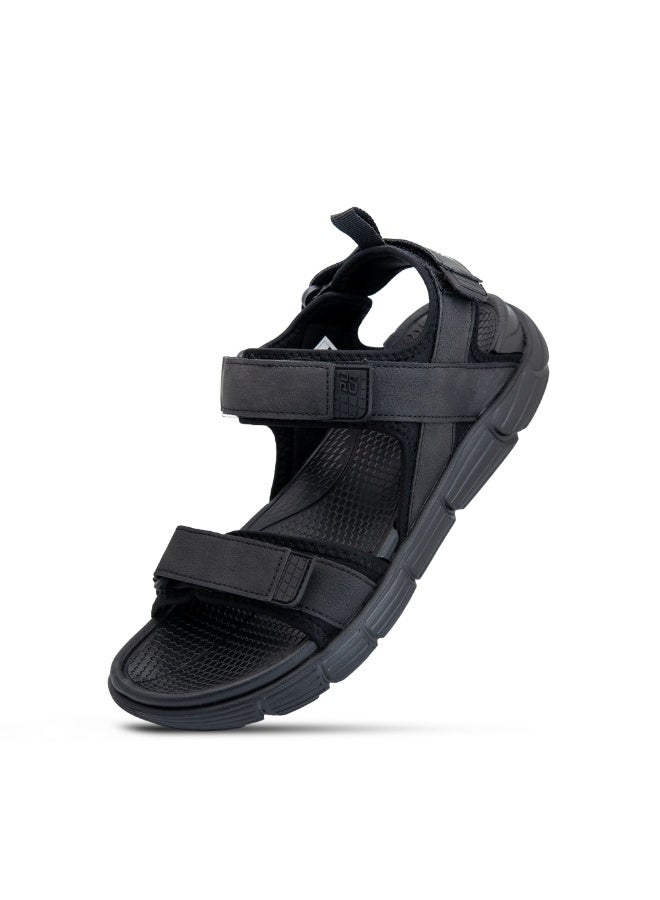 Puca Sandals For Men | Comfortable Men's Sandals | Hexa-Flow Outsole | Velcro | Fuze Black - Image 1